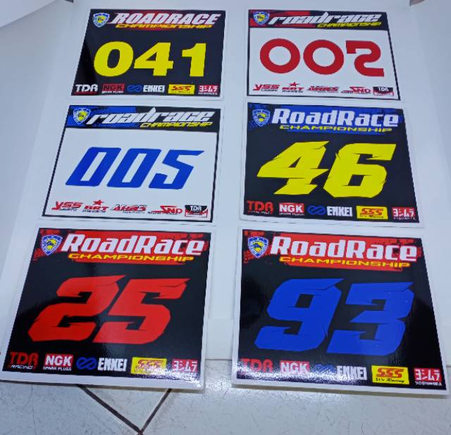 Detail Stiker Nomor Road Race Nomer 17