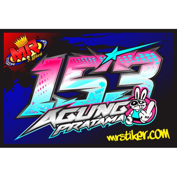 Detail Stiker Nomor Road Race Nomer 50