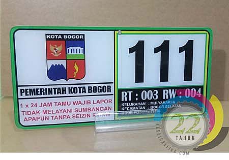 Detail Stiker Nomor Rumah Nomer 19