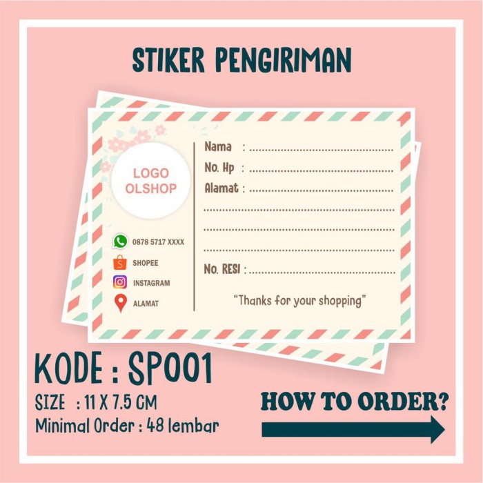 Detail Stiker Pengiriman Olshop Nomer 2