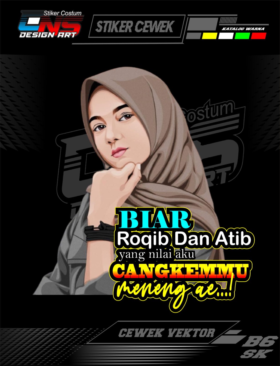 Detail Stiker Perempuan Berhijab Nomer 38