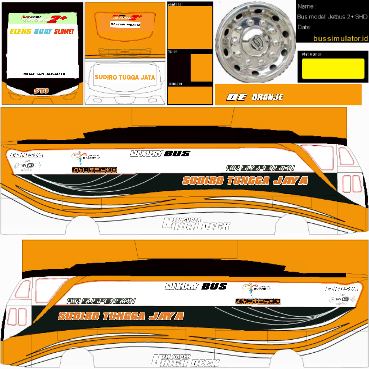 Detail Stiker Simulator Bus Nomer 14