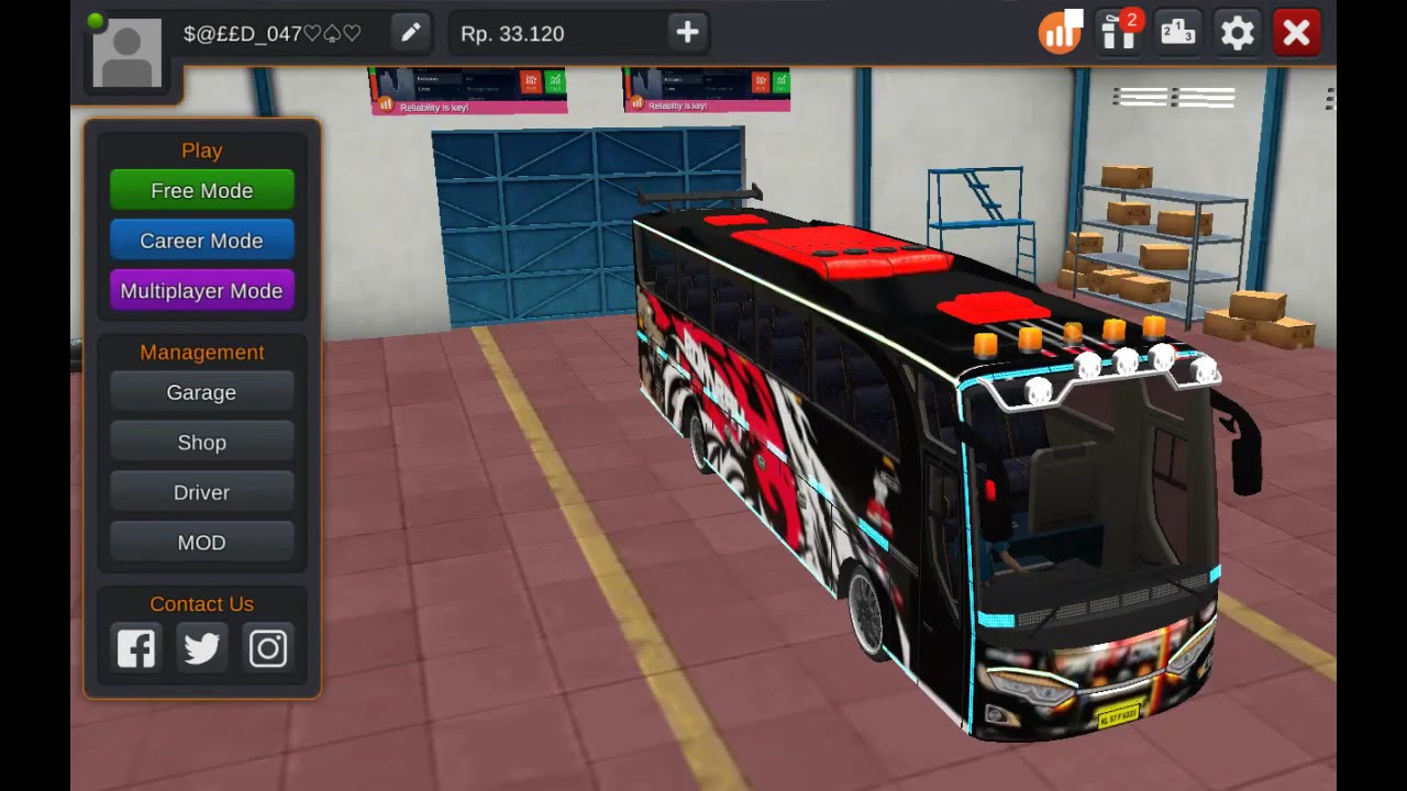 Detail Stiker Simulator Bus Nomer 34