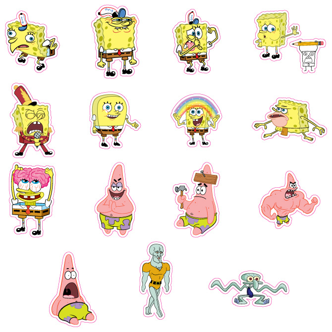 Detail Stiker Spongebob Nomer 10