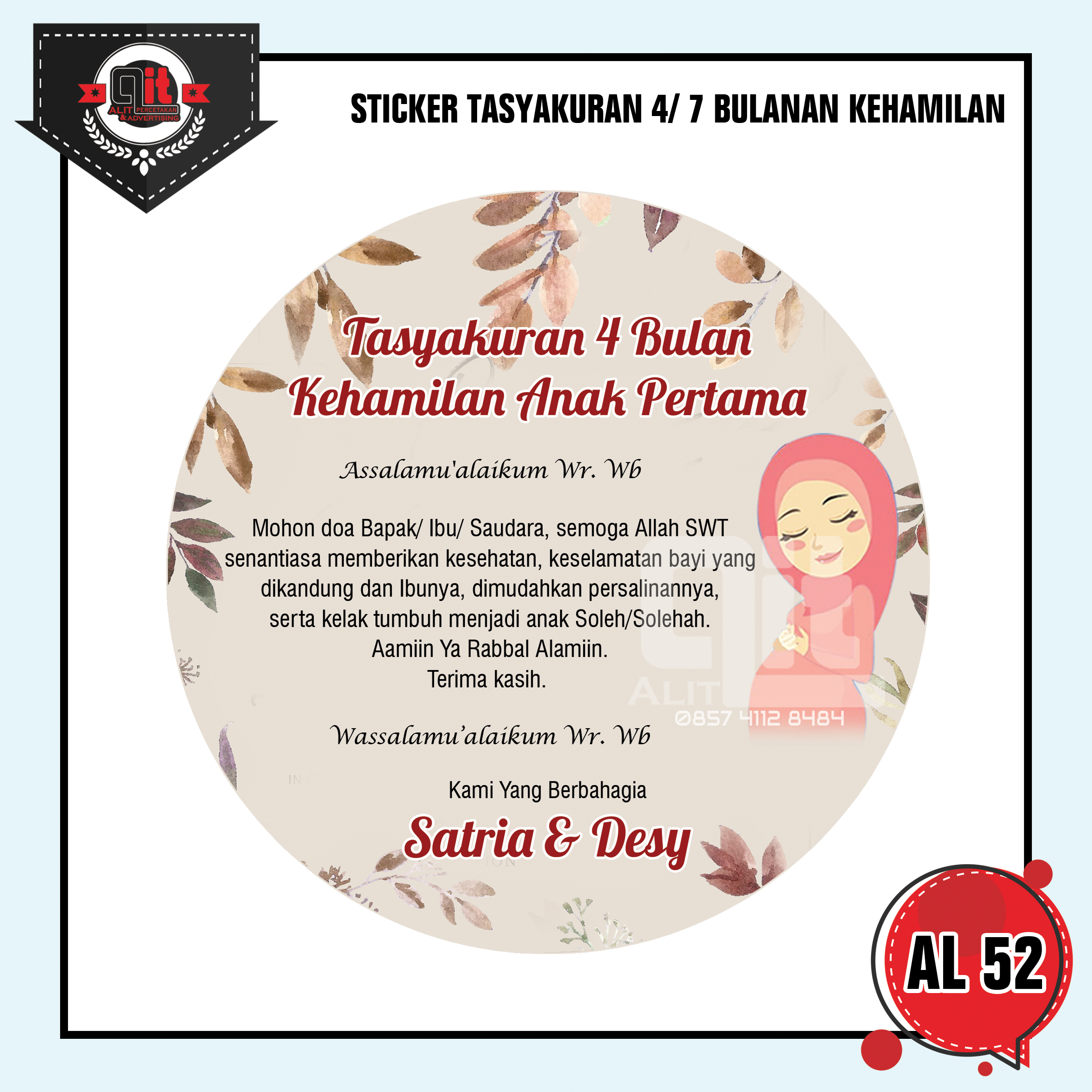 Detail Stiker Syukuran 4 Bulanan Nomer 53