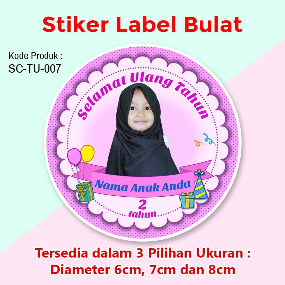 Stiker Ulang Tahun Anak Perempuan - KibrisPDR