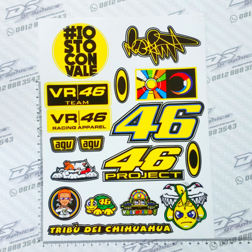 Detail Stiker Valentino Rossi 46 Nomer 3