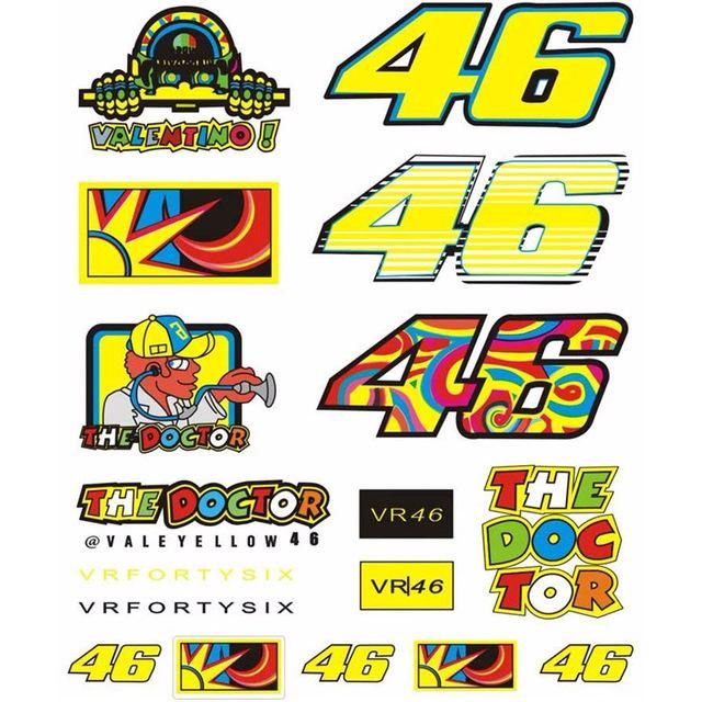 Detail Stiker Valentino Rossi 46 Nomer 40