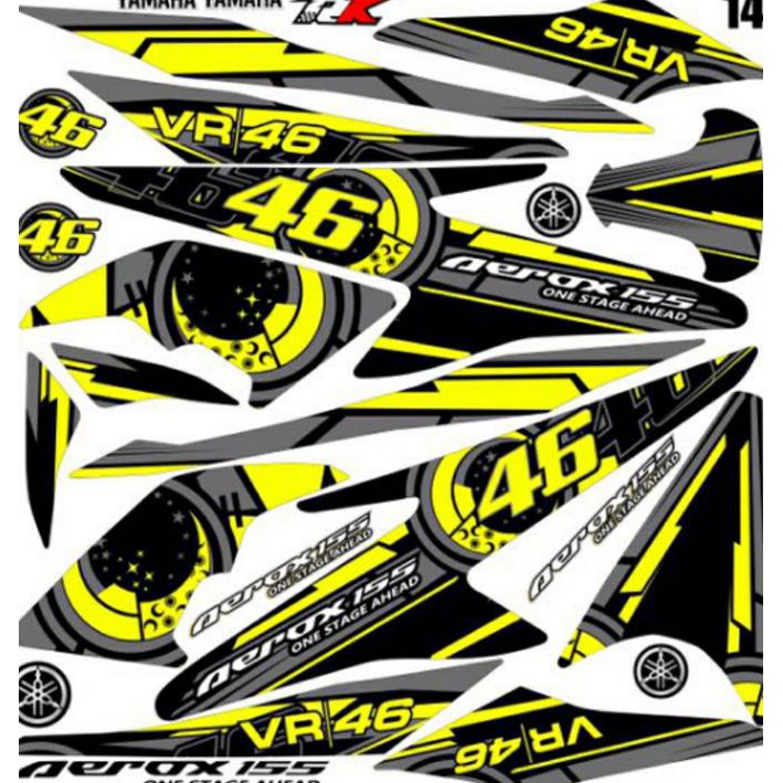 Detail Stiker Valentino Rossi 46 Nomer 52