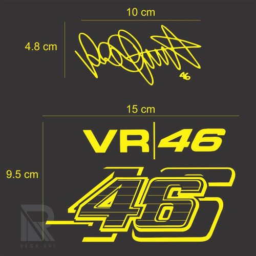 Detail Stiker Valentino Rossi 46 Nomer 55