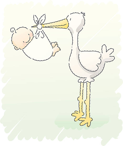 Stork And Baby Clipart - KibrisPDR