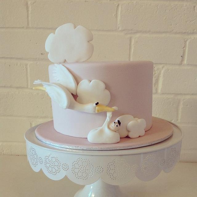 Detail Stork Baby Shower Cake Nomer 13