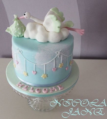 Detail Stork Baby Shower Cake Nomer 9