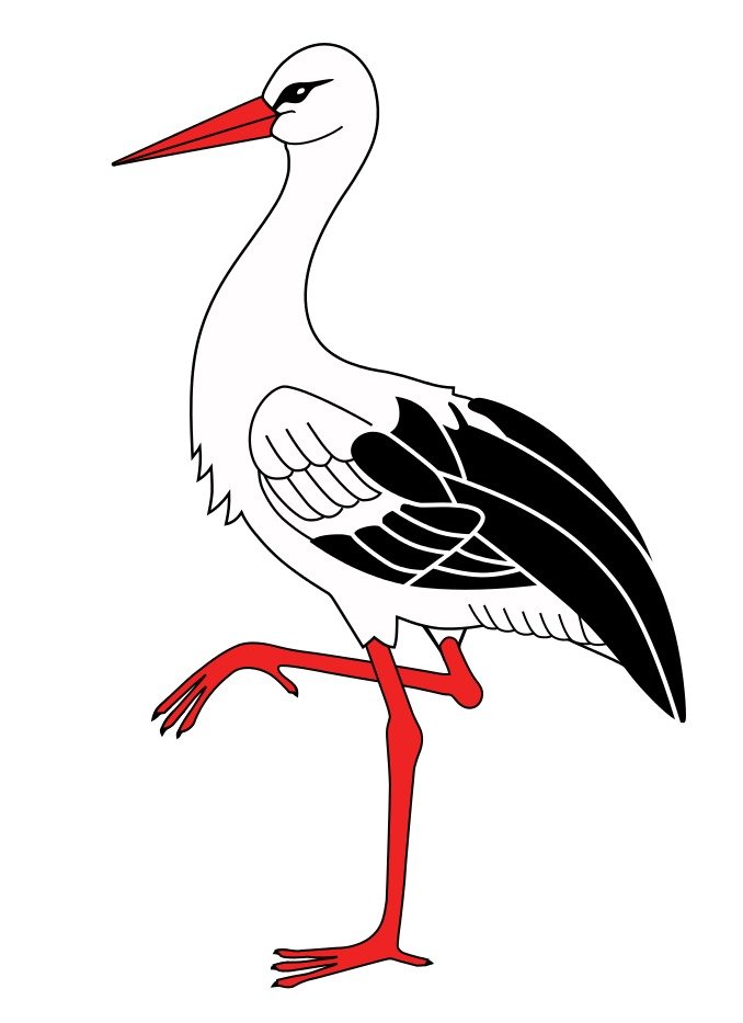 Detail Stork Clipart Black And White Nomer 10