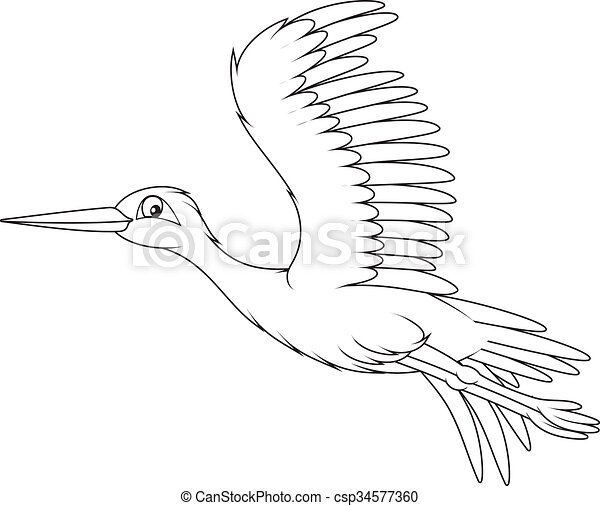 Detail Stork Clipart Black And White Nomer 11