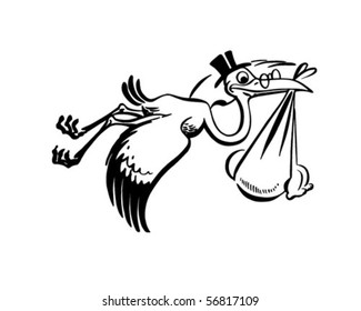 Detail Stork Clipart Black And White Nomer 15