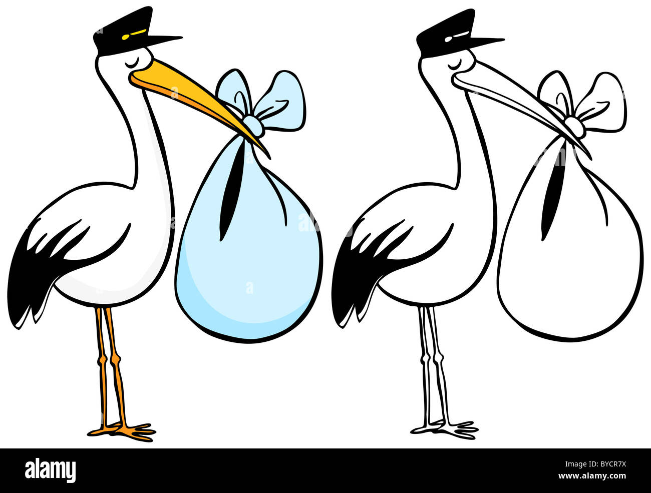 Detail Stork Clipart Black And White Nomer 28