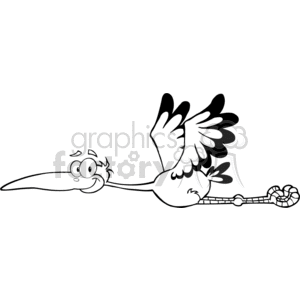 Detail Stork Clipart Black And White Nomer 29