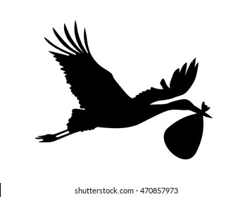 Detail Stork Silhouette Clip Art Nomer 12