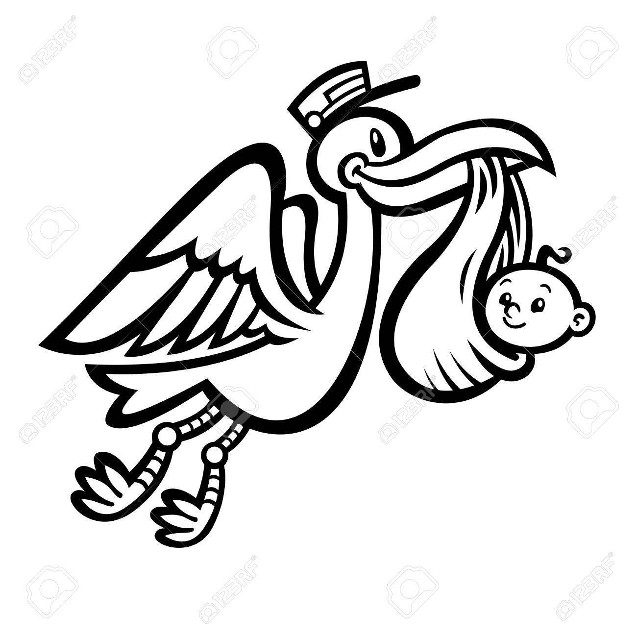 Detail Stork With Baby Clipart Nomer 26