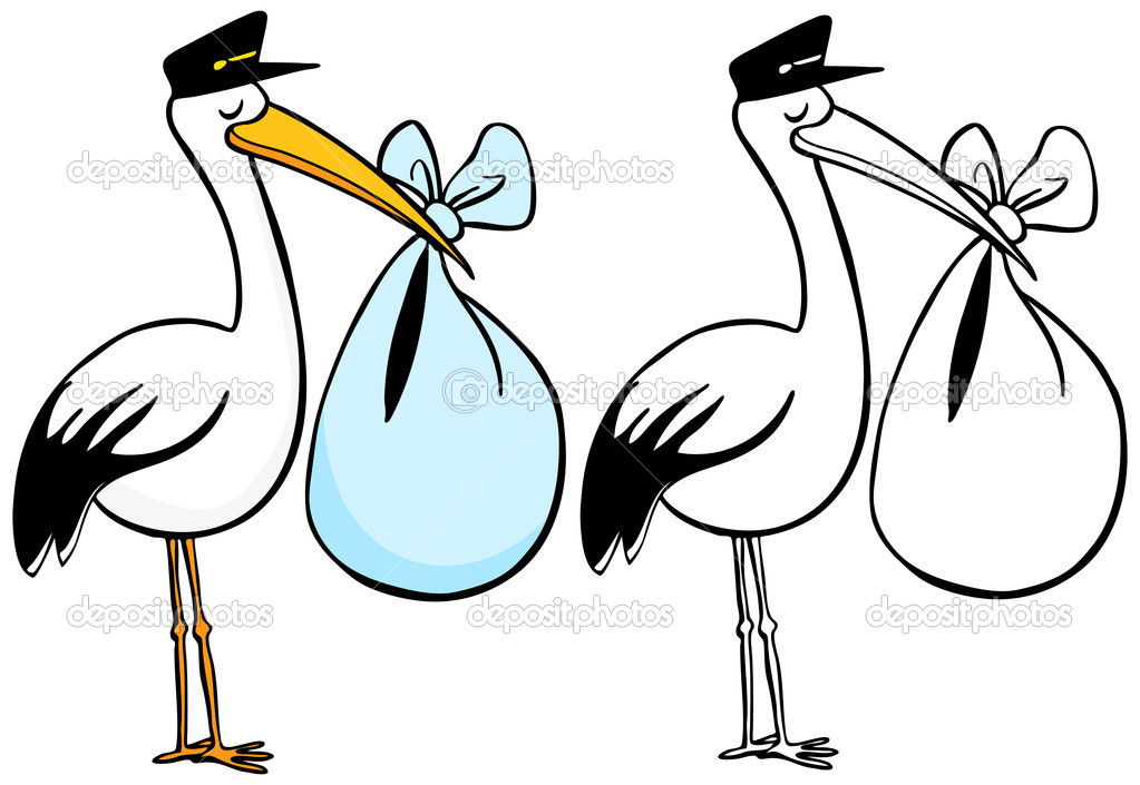 Detail Stork With Baby Clipart Nomer 40