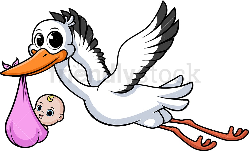 Detail Stork With Baby Clipart Nomer 47