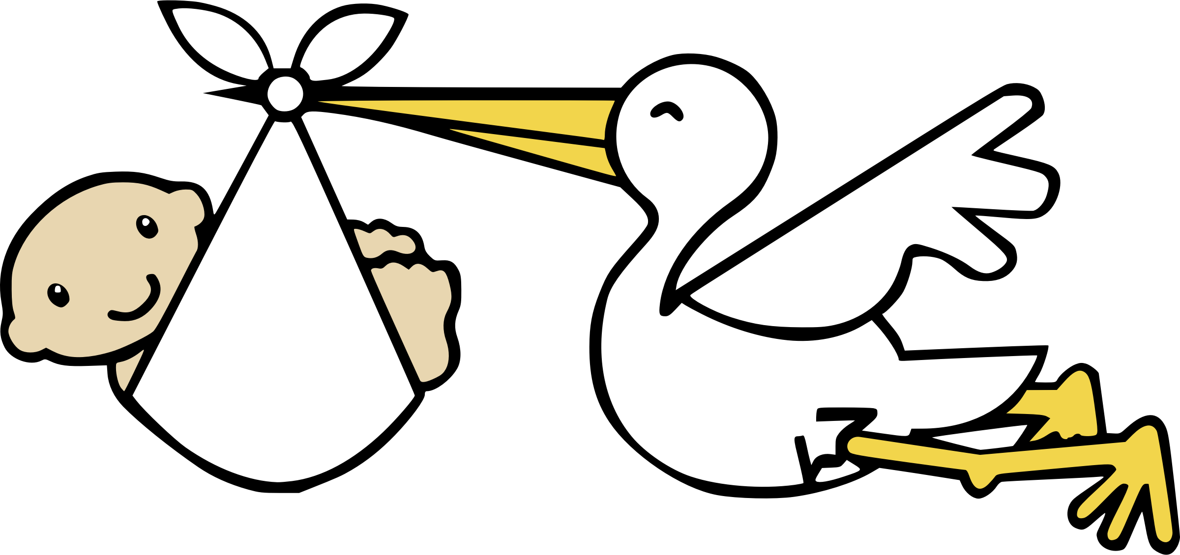 Detail Stork With Baby Clipart Nomer 5