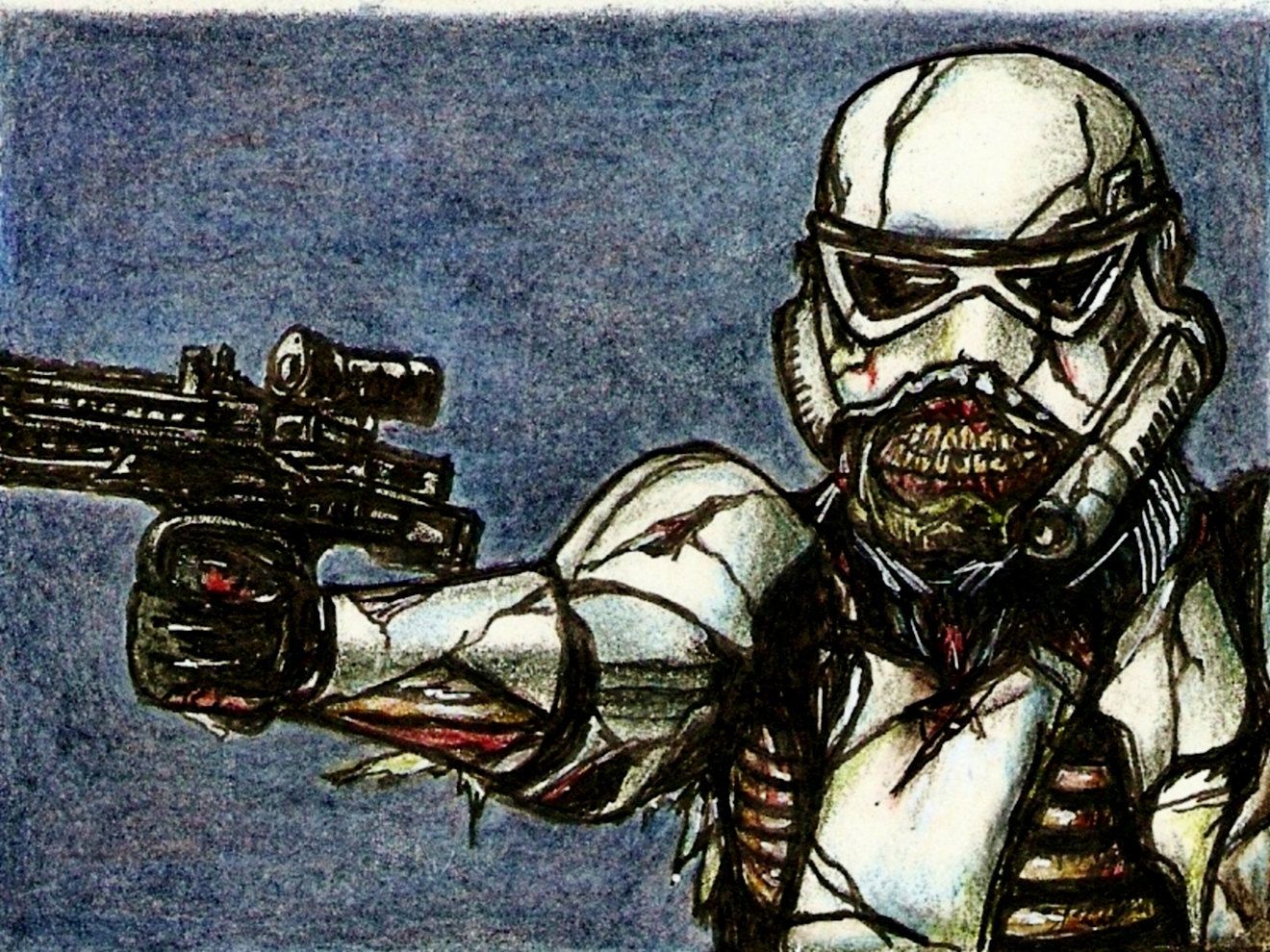 Detail Stormtrooper Zombie Drawing Nomer 4