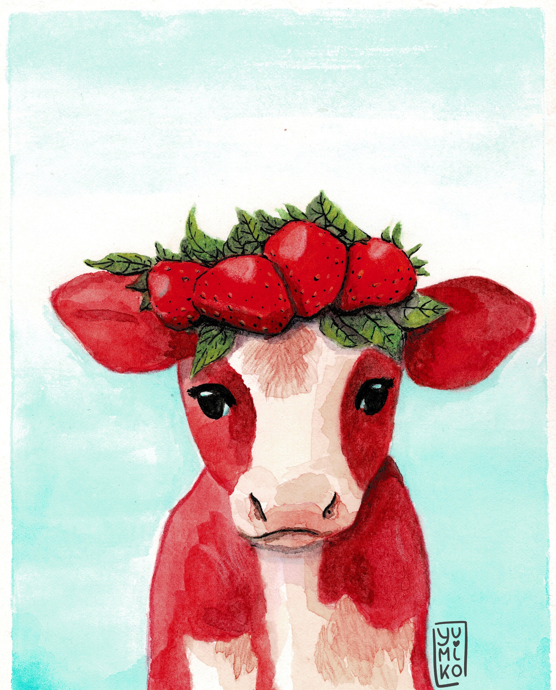 Detail Strawberry Cow Background Nomer 37