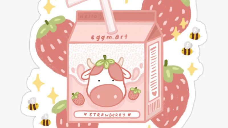 Detail Strawberry Cow Background Nomer 52