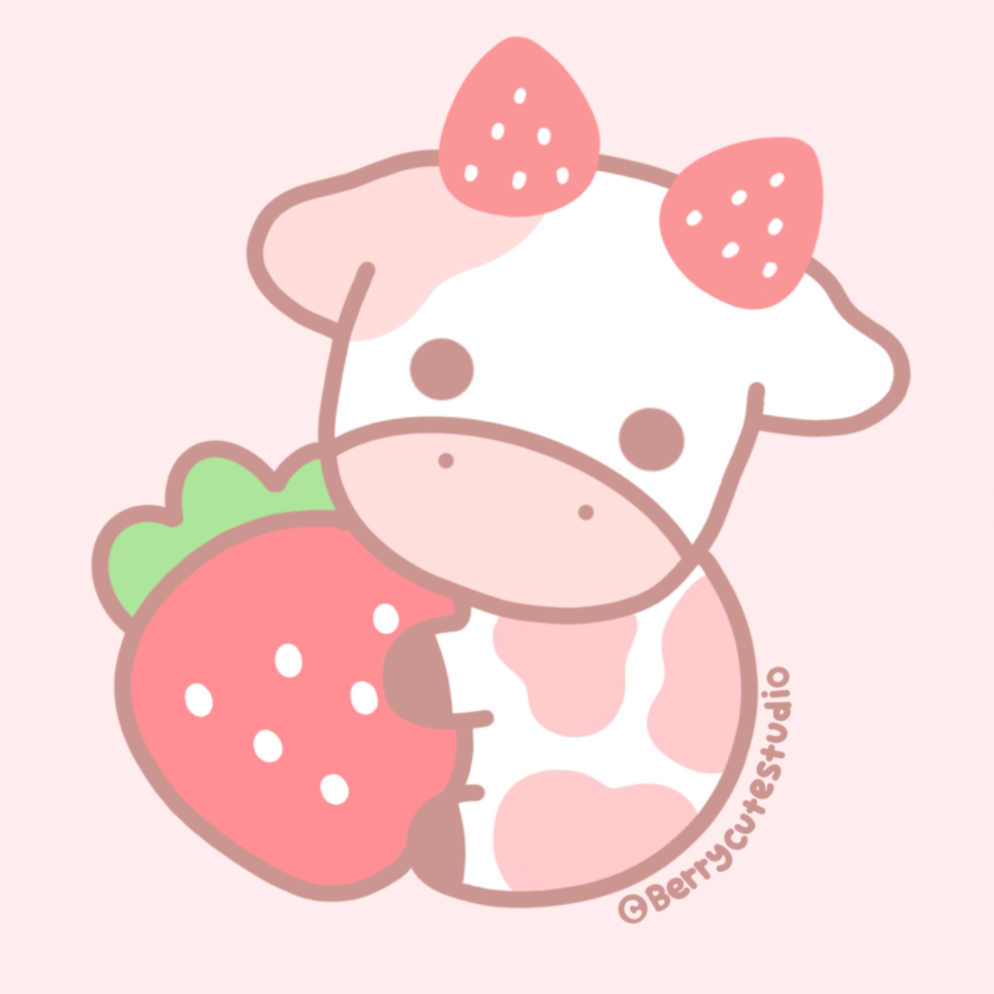 Detail Strawberry Cow Pictures Cute Nomer 7