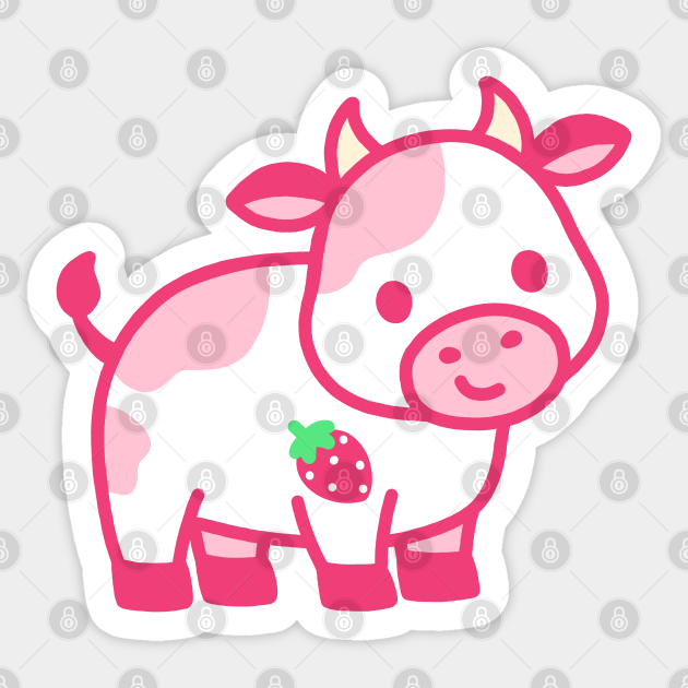 Detail Strawberry Cow Stickers Nomer 25