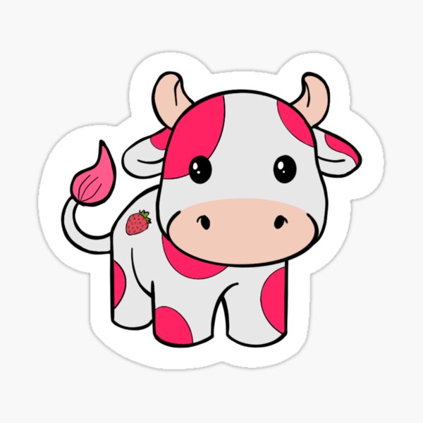 Detail Strawberry Cow Stickers Nomer 36