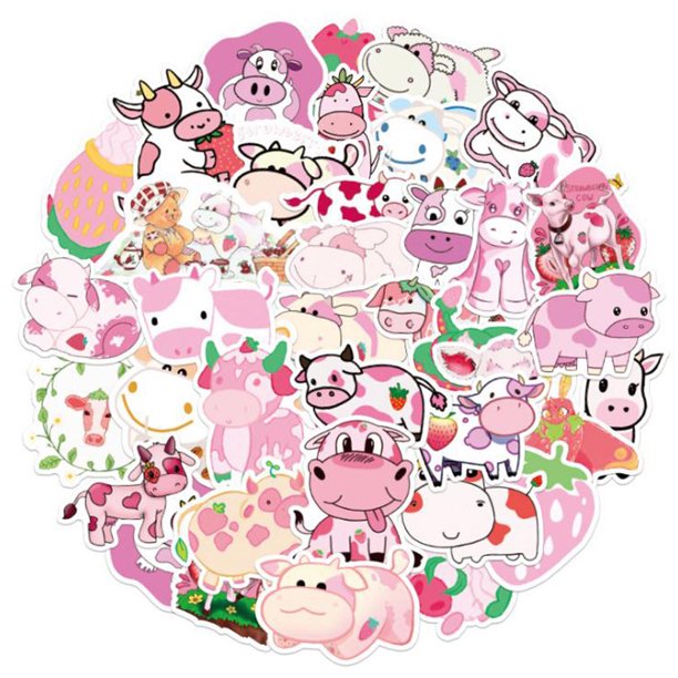 Detail Strawberry Cow Stickers Nomer 6