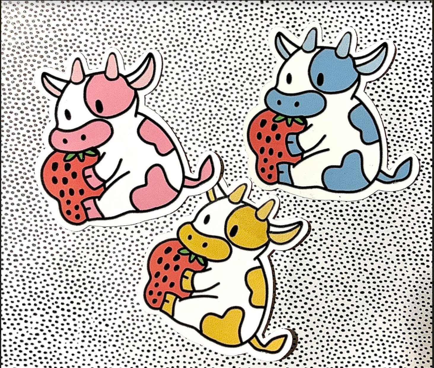 Detail Strawberry Cow Stickers Nomer 52