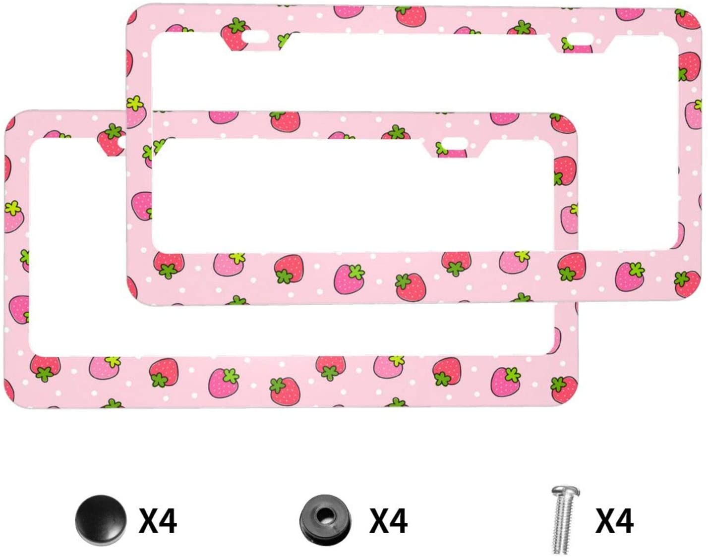 Detail Strawberry License Plate Frame Nomer 28