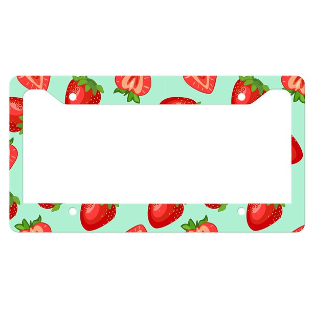 Detail Strawberry License Plate Frame Nomer 5