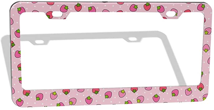 Detail Strawberry License Plate Frame Nomer 7