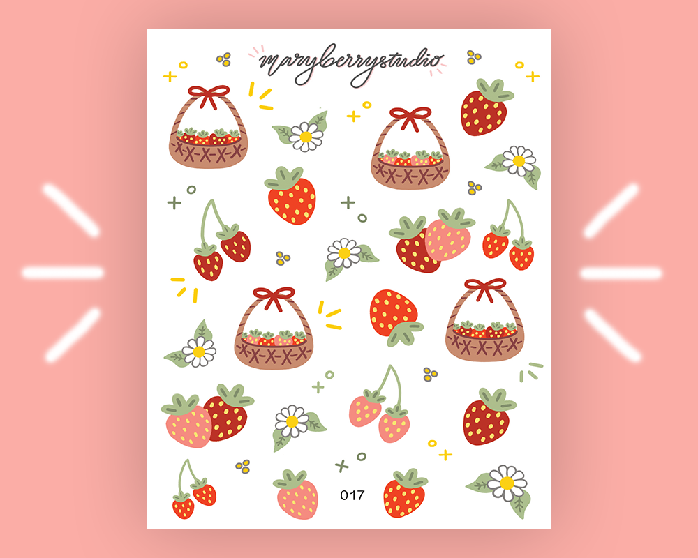 Detail Strawberry Sticker Png Nomer 47