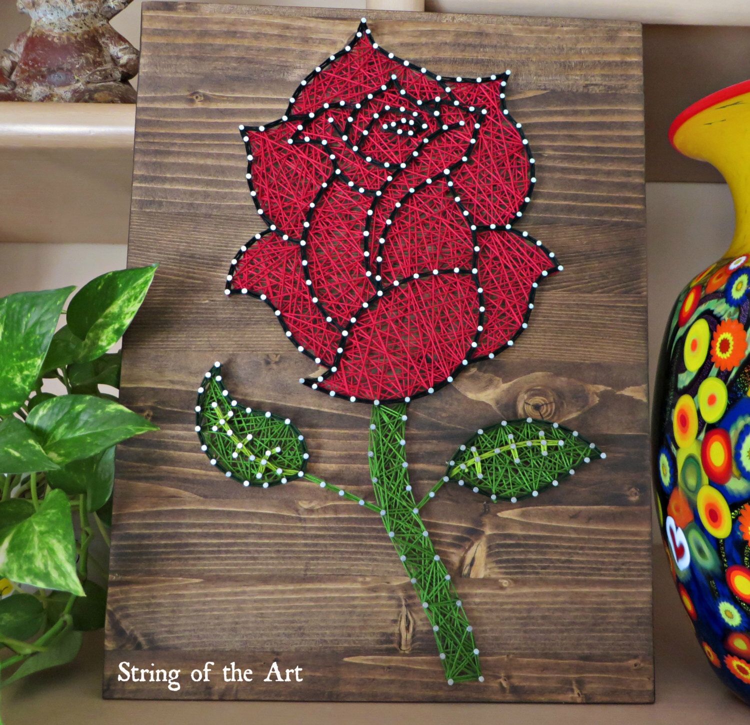 Detail String Art Bunga Nomer 4