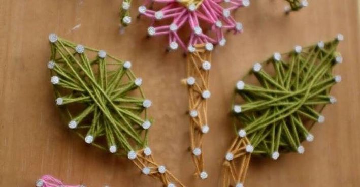 Detail String Art Bunga Nomer 28