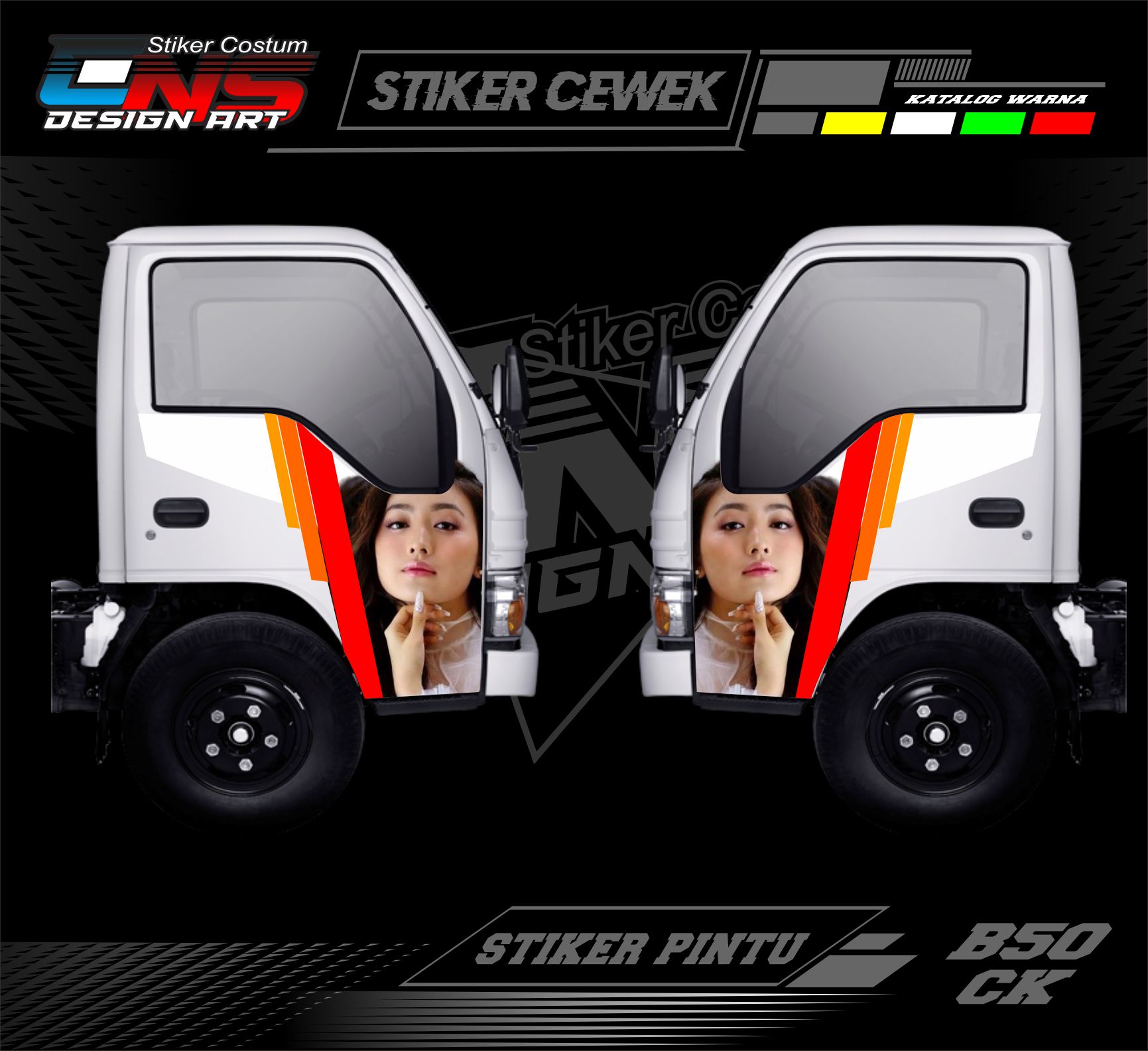 Detail Striping Mobil Truk Nomer 28