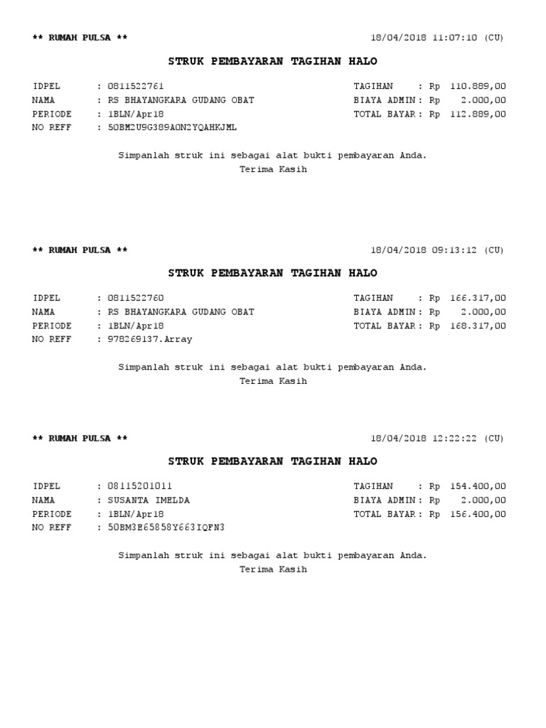 Detail Struk Rumah Sakit Nomer 11