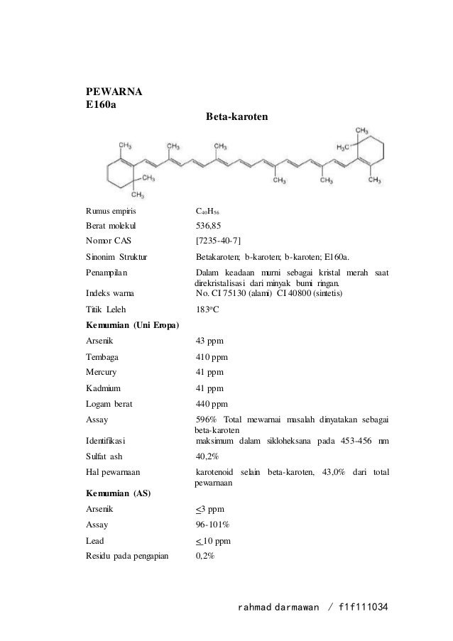 Detail Struktur Beta Karoten Nomer 6