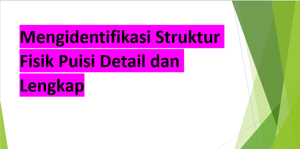 Detail Struktur Fisik Puisi Nomer 14