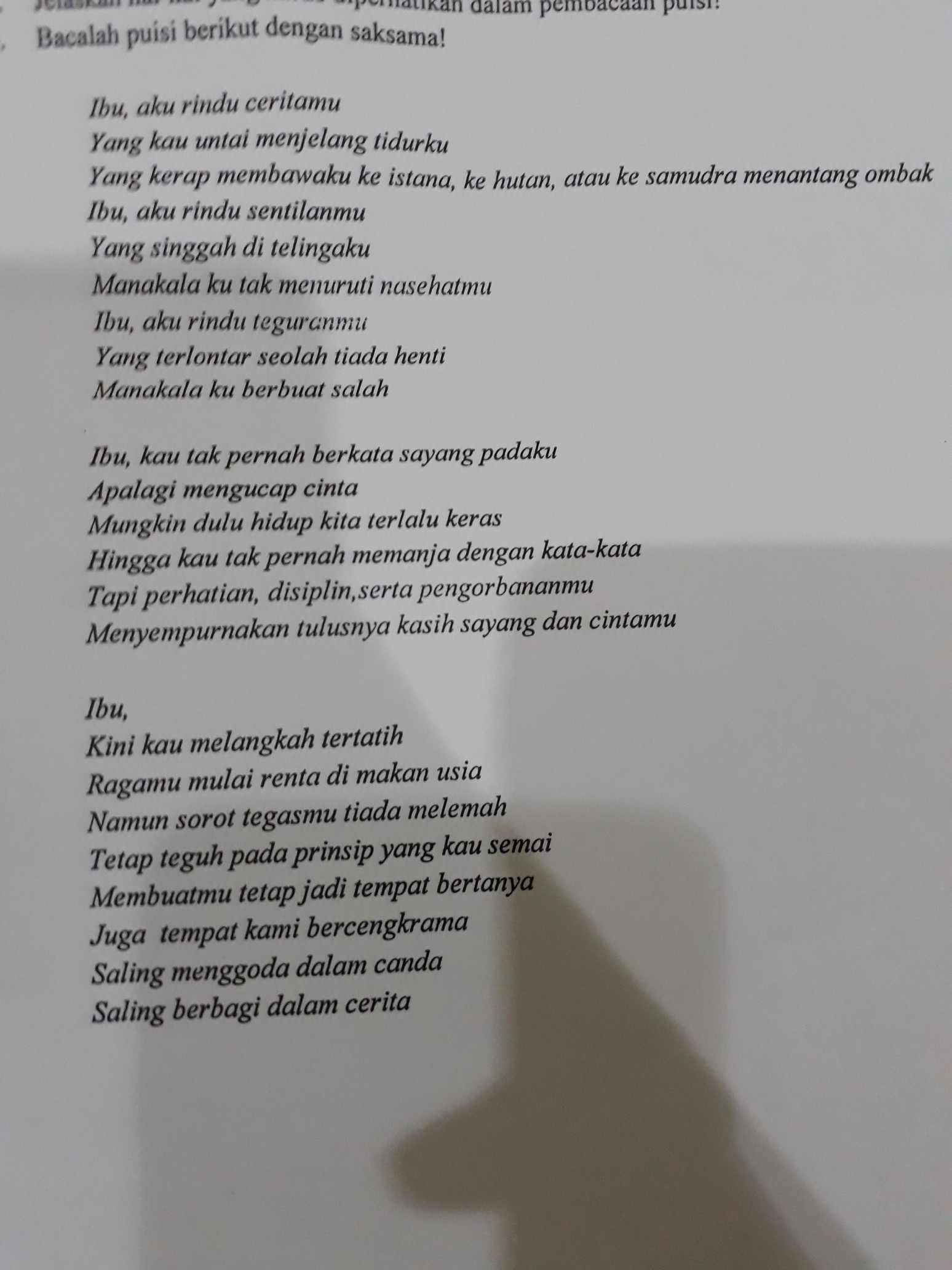 Detail Struktur Lahir Puisi Nomer 12
