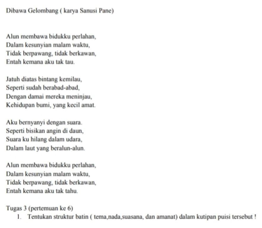 Detail Struktur Lahir Puisi Nomer 25