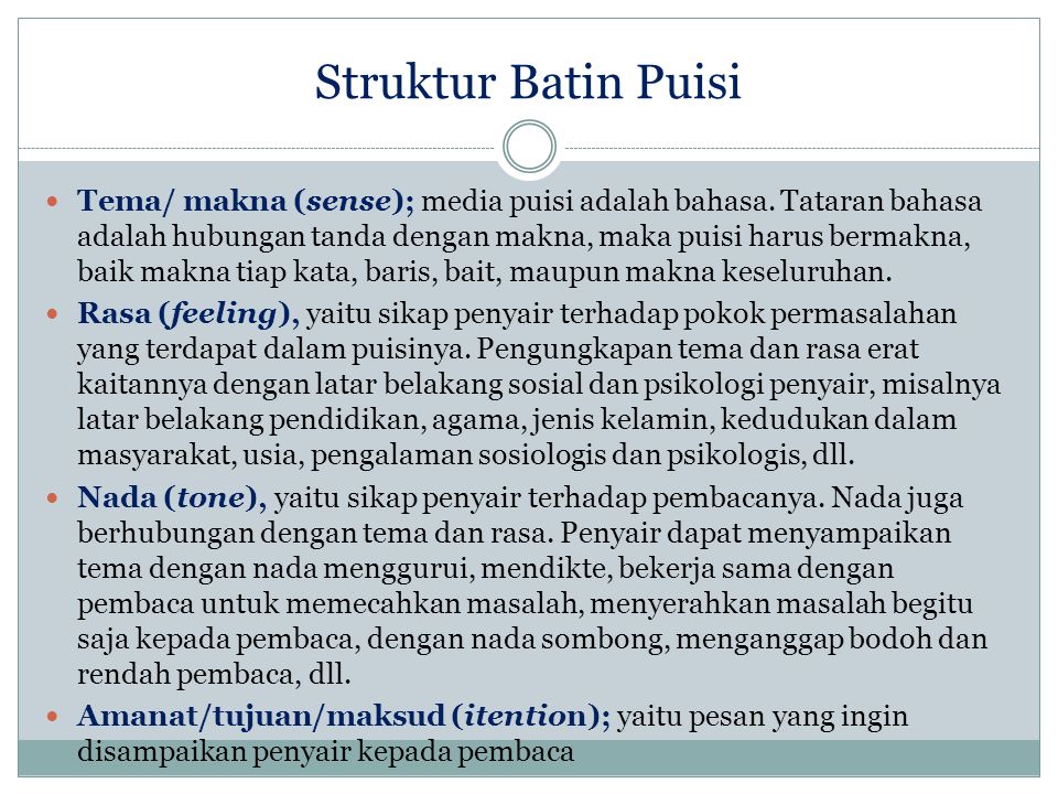 Detail Struktur Lahir Puisi Nomer 34