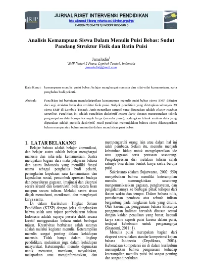 Detail Struktur Lahir Puisi Nomer 39