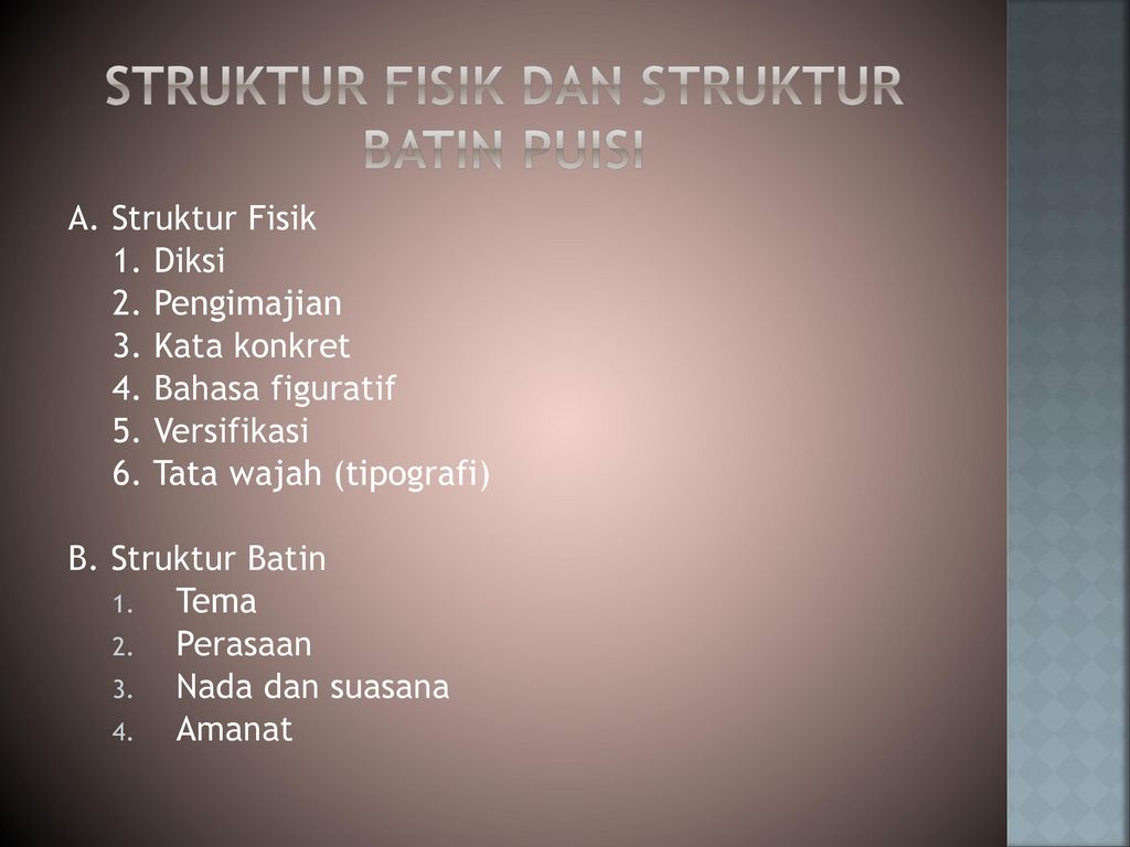 Detail Struktur Lahir Puisi Nomer 7